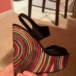 Alice & Olivia Wedge Rainbow Sandal